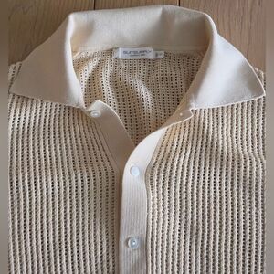 SuitSupply Light Yellow Crochet Polo